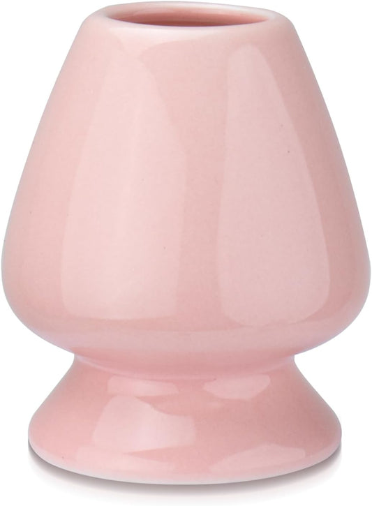 Matcha Tea Whisk Holder, 70mm Chasen Stand, Matcha Whisk Stand Ceramic Holder Chasen Stand fit for Traditional Japanese Tea Matcha Chasen Tea Set Accessories (pink)