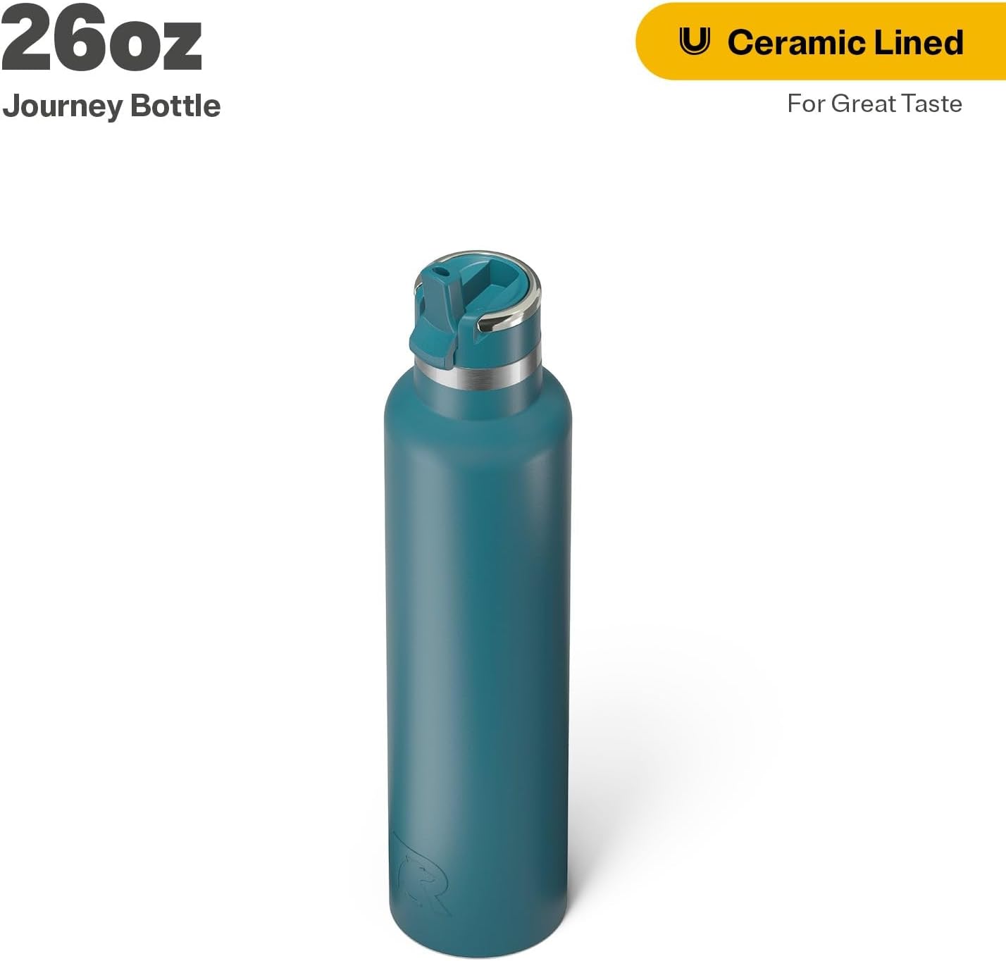 RTIC 26oz Journey Bottle Metal Stainless Steel Vacuum Insulated, BPA Free, Reusable, for Water, Hot and Cold Drinks, Travel, Sports, Camping, Marine