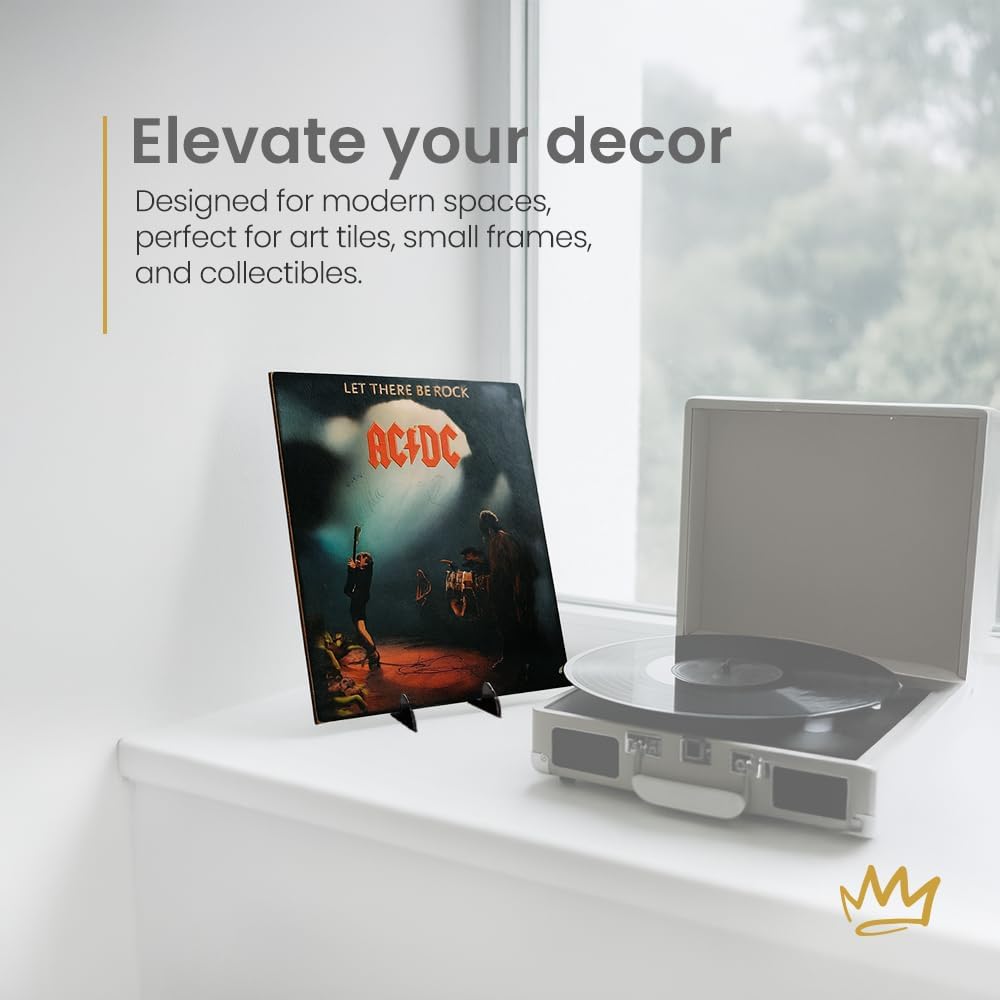 KINGDOM SOLUTIONS MADE IN USA 2-Pack Adjustable Acrylic Easels - Plate Stand - Sturdy Book Stand for Art, Pictures, Plates, Frames - Unique on the Market