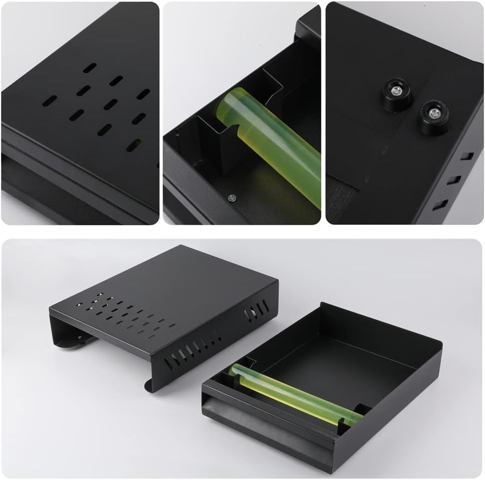 Espresso Knock Box Drawer Large Coffee Grounds Container Stainless Steel Coffee Knock Box Espresso Accessories Espresso Puck Knock Box Espresso Dump Bin Coffee Bar Accessories (BLACK)