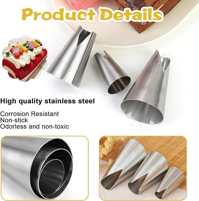 cake piping tips, Russian Piping Tips Set,V-shaped Wave Nozzles Piping Kit - DIY Icing Nozzle Tool for Cupcakes (V-shape)