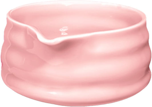 Cute Pink Matcha Bowl with Spout - Chawan - Ceramic Matcha Bowls - Japanese Traditional Macha Tea Bowl for Mixing - Matcha Cup - Matcha Accessories - More Durable than Glass
