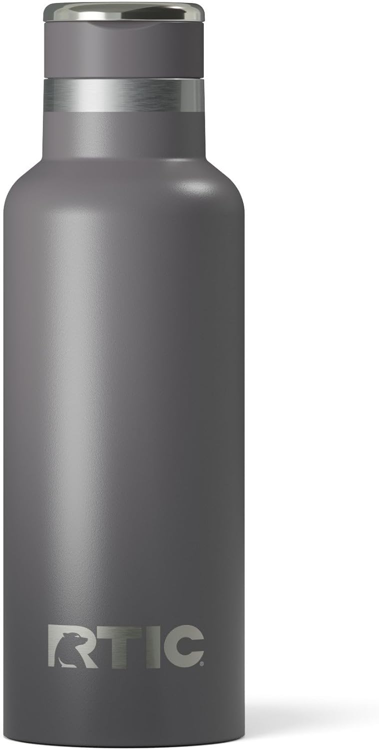 RTIC 16oz Journey Bottle Metal Stainless Steel Vacuum Insulated, BPA Free, Reusable, for Water, Hot and Cold Drinks, Travel, Sports, Camping, Graphite