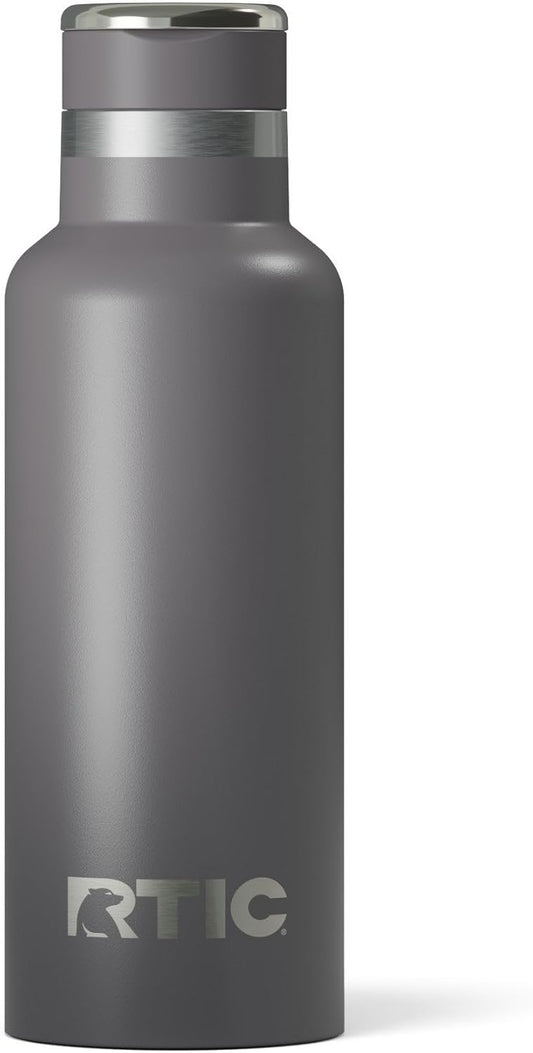 RTIC 16oz Journey Bottle Metal Stainless Steel Vacuum Insulated, BPA Free, Reusable, for Water, Hot and Cold Drinks, Travel, Sports, Camping, Graphite