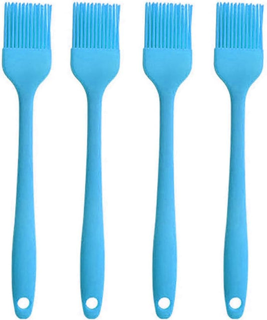 Silicone brush, Oil Brush for BBQ Kitchen Cooking Baking and Grilling (4 PCS,blue)