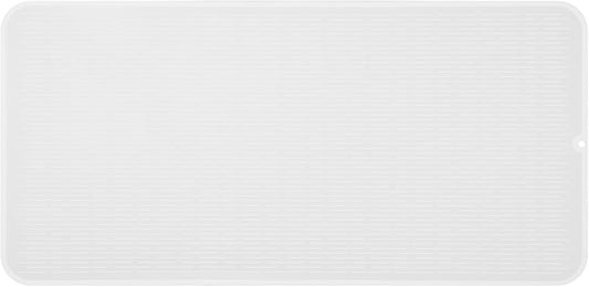 Silicone Dish Drying Mat for Multiple Usage,Easy clean,Eco-friendly,Heat-resistant Silicone Mat for Kitchen Counter or Sink,Refrigerator or Drawer Liner Translucent 5XL 36inches x 18inches