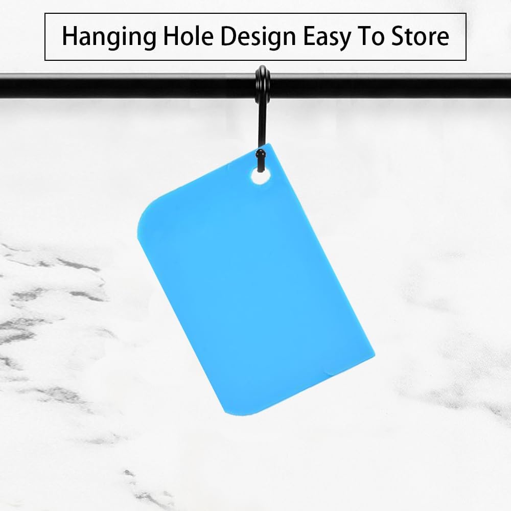 Plastic Scraper Tool Set,Bread Dough Scraper Dough Cutter,Flexible Plastic Bench Scraper For Baking,12 Pcs Cake Scraper Smoother(Blue).