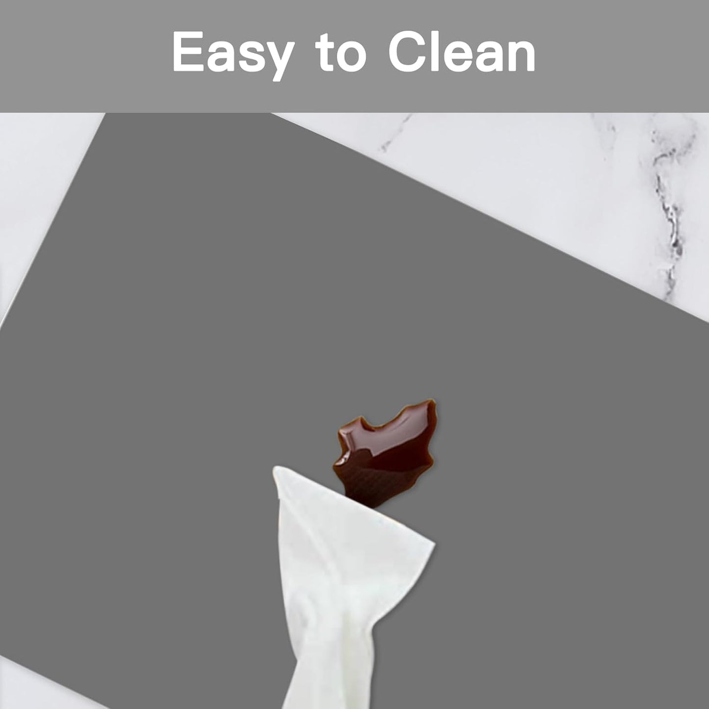 Silicone Mats for Kitchen Counter 23.6" x15.7"x0.08”, Heat Resistant Mat, Kitchen Island Silicone Countertop Protector Mat, 2MM Thick Nonslip Baking Mats, Washable Dining Table Mats, Dark Gray