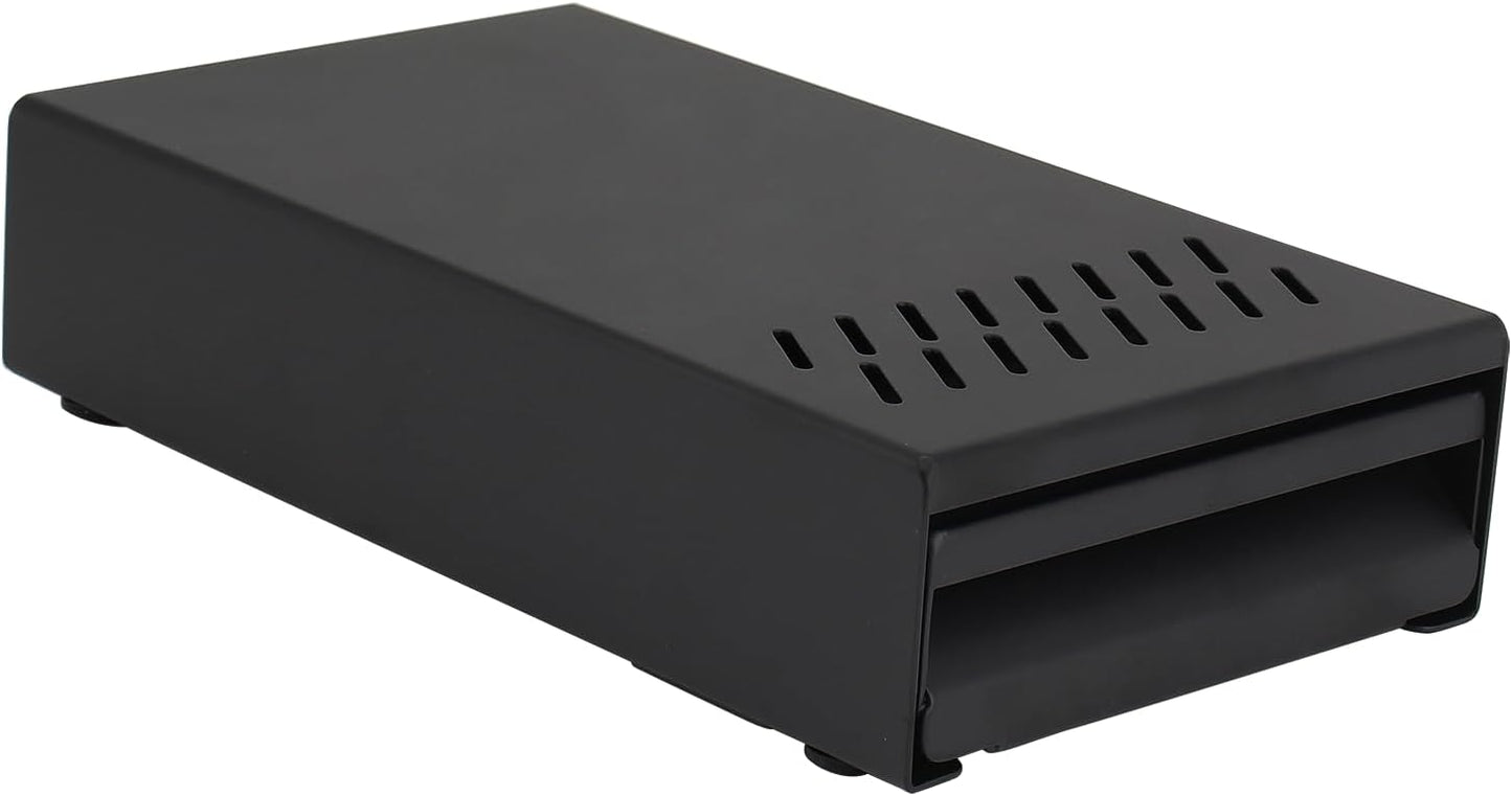 Espresso Knock Box Drawer, Stainless Steel Coffee Grounds Container with Removable Rubber Knock Bar and Non-slip Base, Mini 9.29 x 5.43 x 2.08 inches (Black)