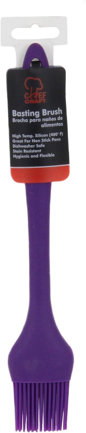 Chef Craft Premium Silicone Basting Brush, 10.25 inch, Purple