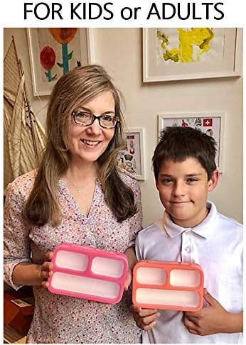 kinsho MINI Lunch-Box Snack Containers for Kids | SMALL Bento-Box Portion Container | Toddler Pre-School | Leak-proof Boxes for Work, Travel | Best for Adults Boys Girls | Pink Purple, Coral 3 pack