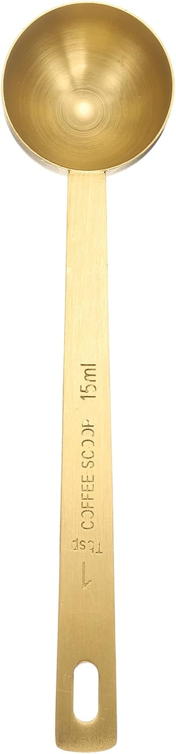 HARFINGTON Coffee Scoop Spoon 1tbsp (3tsp, 15ml) 304 Stainless Steel Long Handle Teaspoon/Tablespoon Measuring Spoons Scoops for Tea Sugar Kitchen, Gold