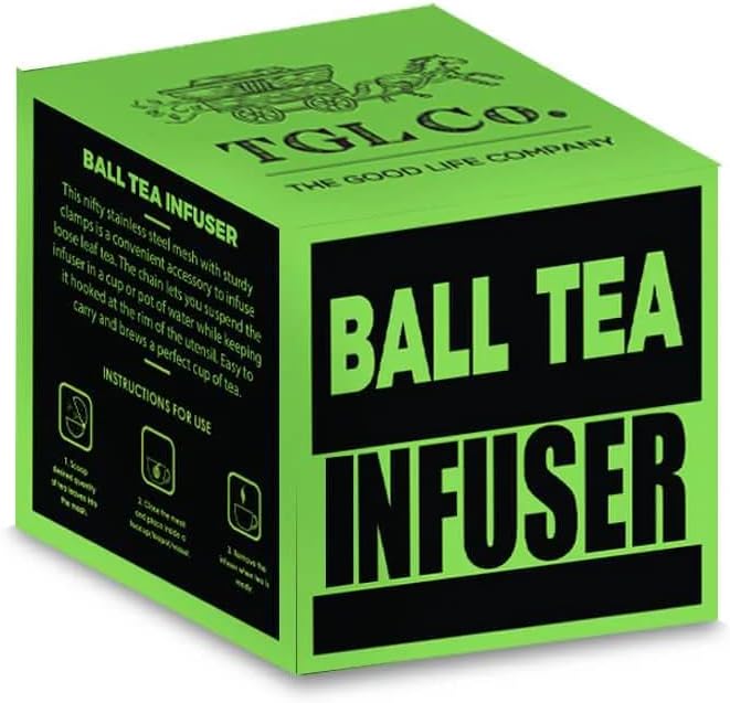 TGL Co. Stainless Steel Ball Tea Infuser | Durable Teapot Green Tea Filter | Perfect for Loose Leaf Tea Brewing