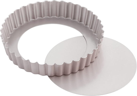 CHEFMADE Tart Pan, 7-Inch with Removable Loose Bottom Non-Stick Round Quiche Bakeware for Oven and Instant Pot Baking (Champagne Gold)
