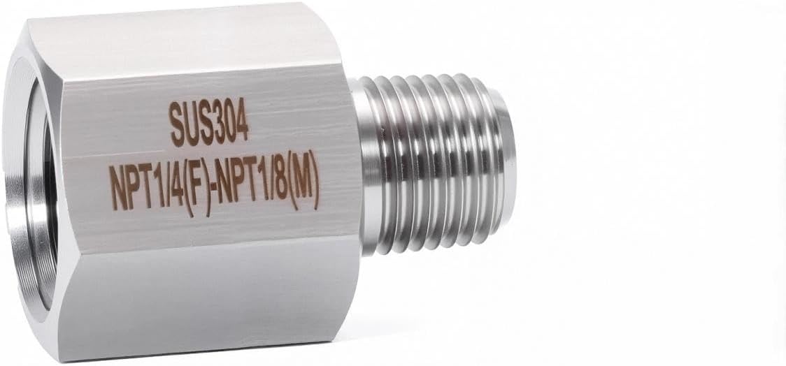 2 pieces Npt1/4 Female to Npt1/8 Male Reducer,1/8-1/4Water pipe Adapter, Fabricate of 304 Stainless Steel