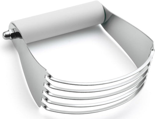Spring Chef Professional White Dough Blender For Baking, Dough Cutter Tool, Stainless Steel Puff Pastry Cutter Tool with Sharp Blades, Dishwasher Safe Pastry Blender for Easy Mixing - Large Size