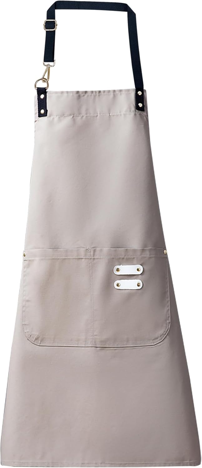 Lisianthus 2 Pack Adjustable Bib Aprons for Women with Pockets, Men's Kitchen Cooking Apron