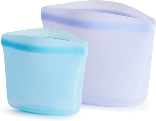 Stasher Premium Silicone Reusable Food Storage Bags, 2-Pack, Multi, Multi-Use Food Storage Bags, Lunch Bag, Travel Containers, BPA Free, Leak-free, Dishwasher-Safe, Eco-friendly