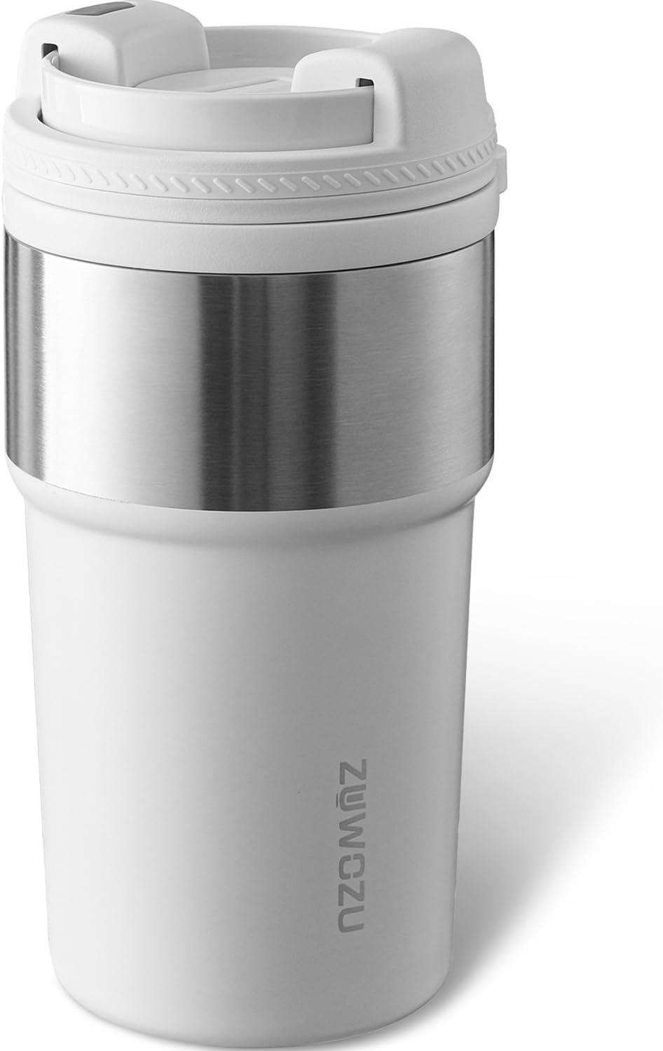 Insulated Travel Coffee Tumbler Mug - Ceramic Inner Wall Reusable Iced Coffee Cups Bottle with Lids, Stainless Steel Insulated Cold Brew Water Tumbler with Straw, BPA Free 16 Oz Water Bottle