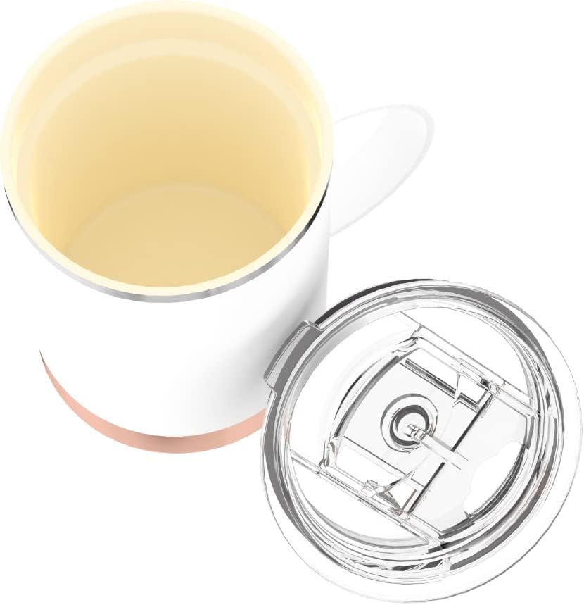 asobu Ultimate Ceramic Travel Mug, 12oz Insulated Stainless Steel Coffee Cup with Handle & Splash-Resistant Lid, Ceramic Lined for Pure Taste, BPA-Free, Double-Wall Vacuum for Hot Drinks