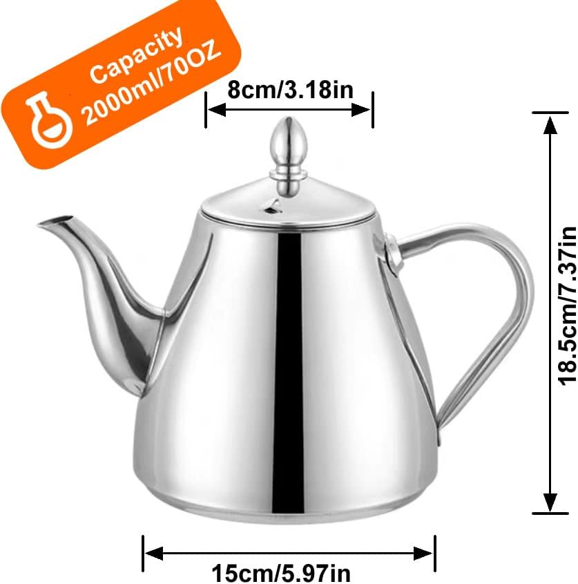 SANQIAHOME Stainless Steel Teapot Coffee Servers 2000ml