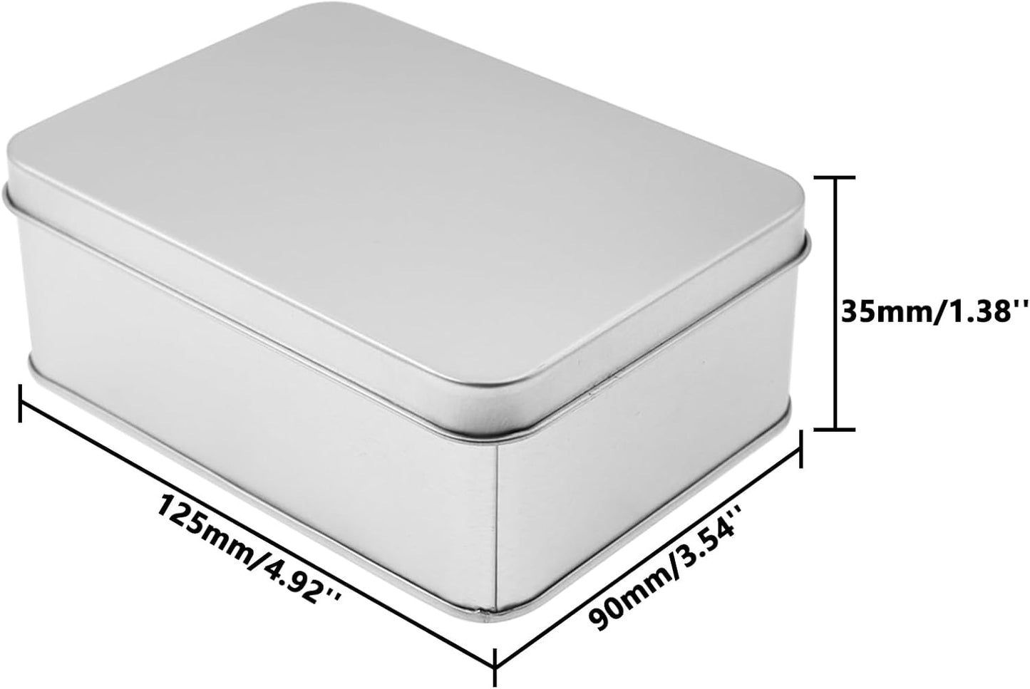 Metal Empty Boxes, Tin Boxes with Lid,Small Silver Tin Boxes,Stackable Organizer Containers,8PCS Storage Tin for Home Outdoor Active Storage Containers