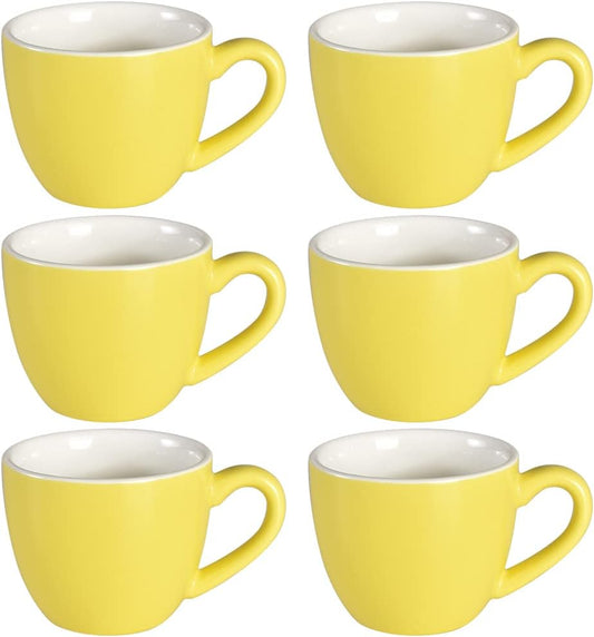 homEdge Mini Procelain Espresso Cup, 3 Ounces / 90 ml Tiny Coffee Mugs Demitasse for Espresso, Tea- Yellow