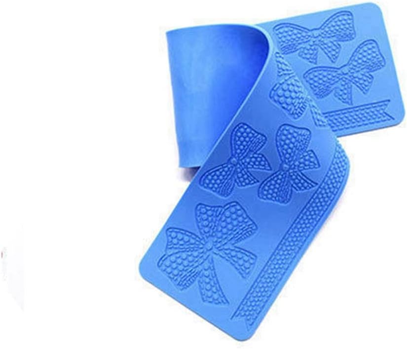 Bow-knot Silicone Fondant Embossing Mat Sugarcraft Bow-knot Lace Pattern Cake Mats Fondant Pastry Embossing Mat Fondant Cake Decorating Mold Sugar Lace Pad Baking Tools