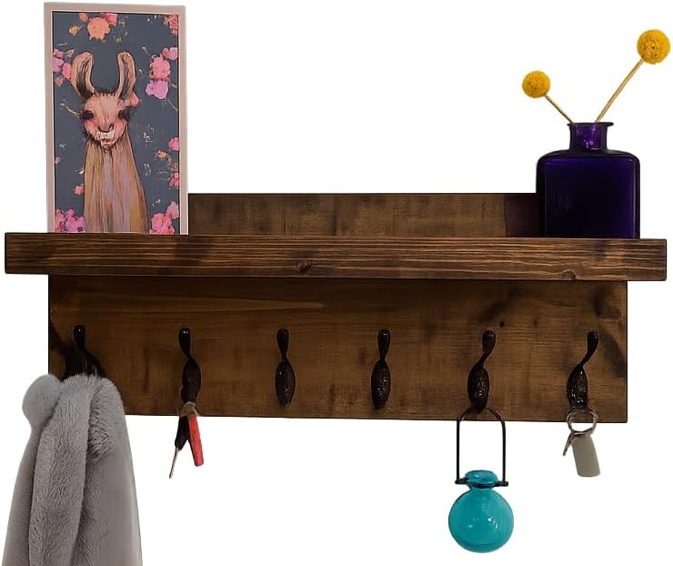 Coat Rack with Shelf (Choose your Length) Towel Rack Entryway Organizer Wall Mounted