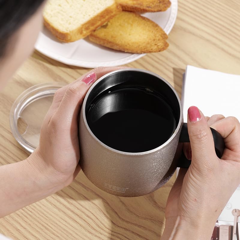 TYESO Office Coffee Mug,Vacuum Insulated Mug Double Wall Stainless Steel Tumbler Cup, Thermal Coffee Mug (Purple, 16 oz)