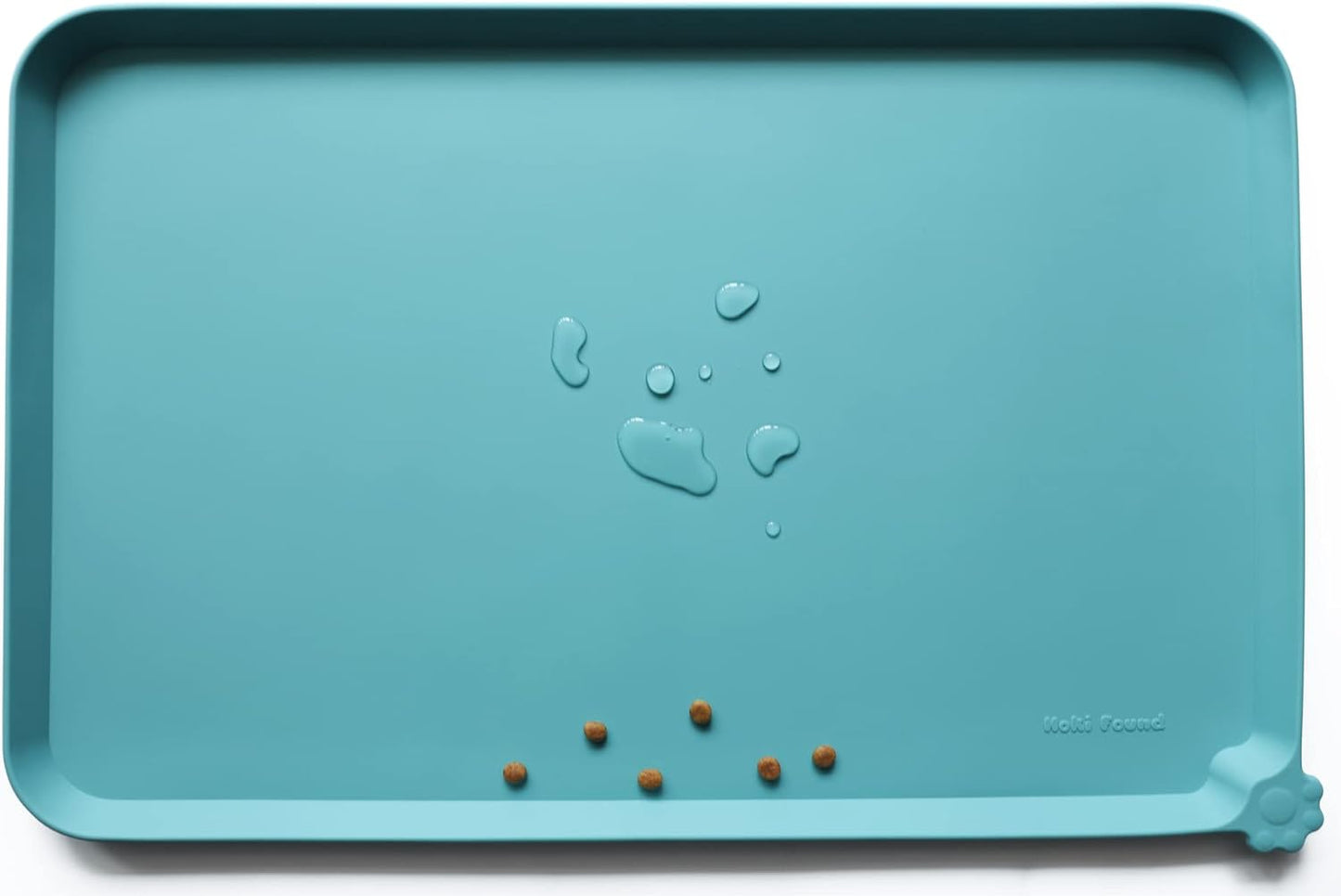 Hoki Found X-Large Silicone Non Slip Pet Feeding Mats - Waterproof Dog Cat Food Mats - Glacier