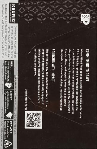 Peet's Coffee House K Cup Coffee Pods for Keurig Brewers, Dark Roast, 10 Pods, 4.4 oz (Pack of 2)
