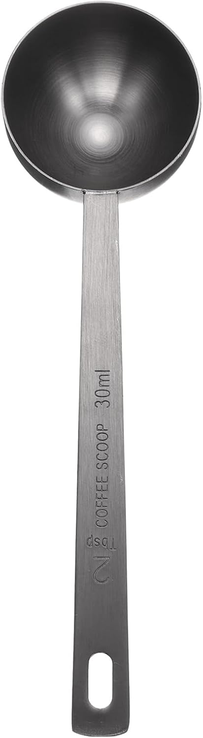 HARFINGTON Coffee Scoop Spoon 2tbsp (6tsp, 30ml) 304 Stainless Steel Long Handle Teaspoon/Tablespoon Measuring Spoons Scoops for Tea Sugar Kitchen, Black