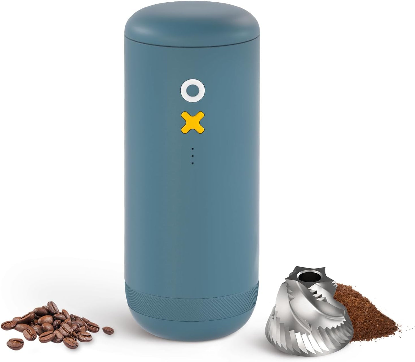 Nuttii Burr Coffee Grinder – Electric, Portable, Small, Quiet Adjustable Mini Conical Burr Coffee Bean Mill, 20 Grind Settings for Espresso, Pour-Over, French Press Moka,for Home Use (Navy Blue)