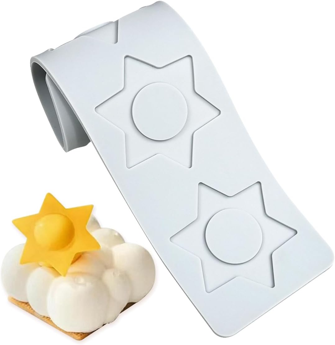 TUKE Star Lace Mat Silicone Mold For Chocolate Epoxy Resin Cake Topper Sugar Craft Baking Cake Lace Decoration Tool DIY Wedding (G_ Star)