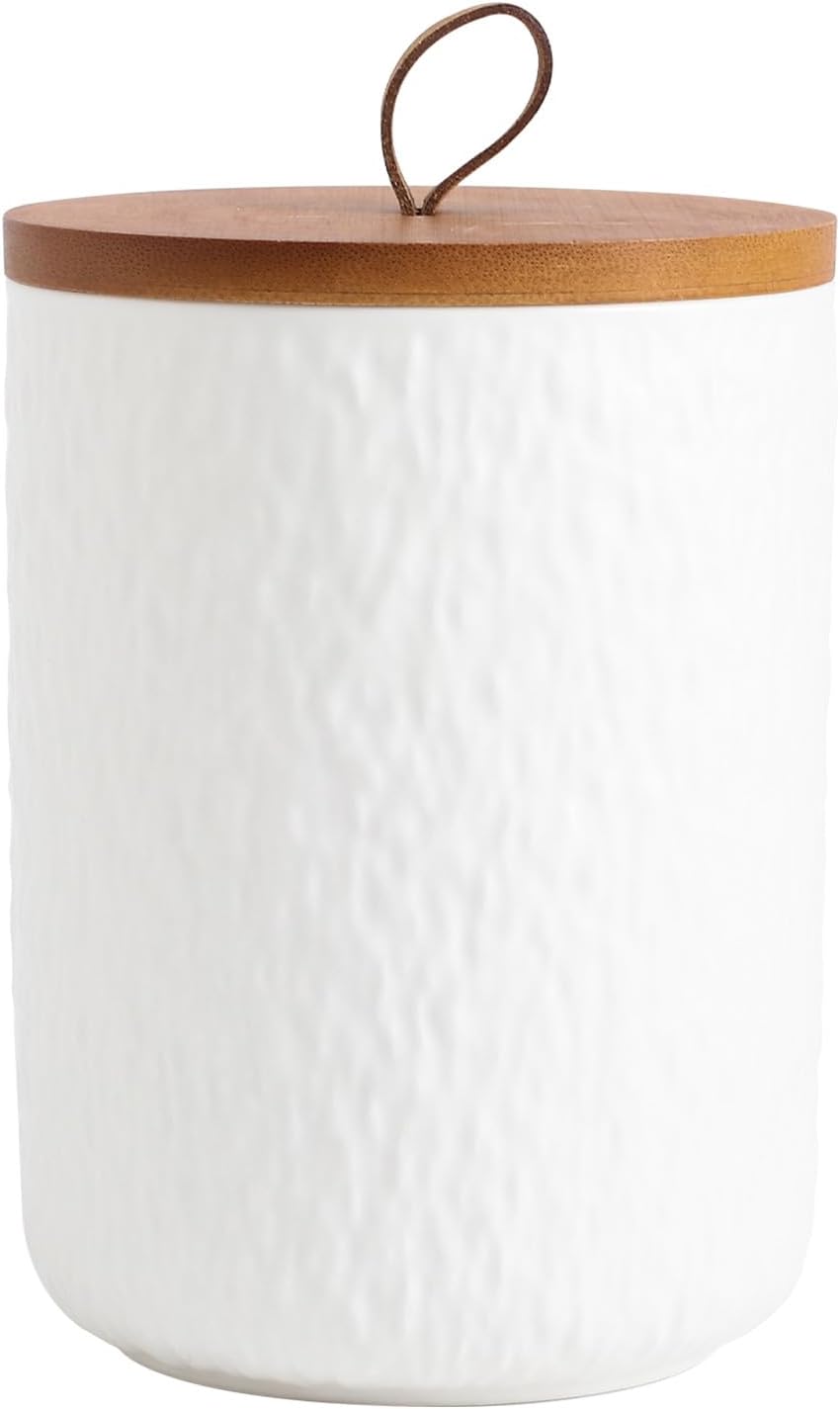 Kitchen Canisters for Countertop, Ceramic Coffee Canisters with Airtight Lids Food Storage Jars Sugar Container for Kitchen Counter Tea, Coffee Beans, Spice (#001White-27oz/800ml)