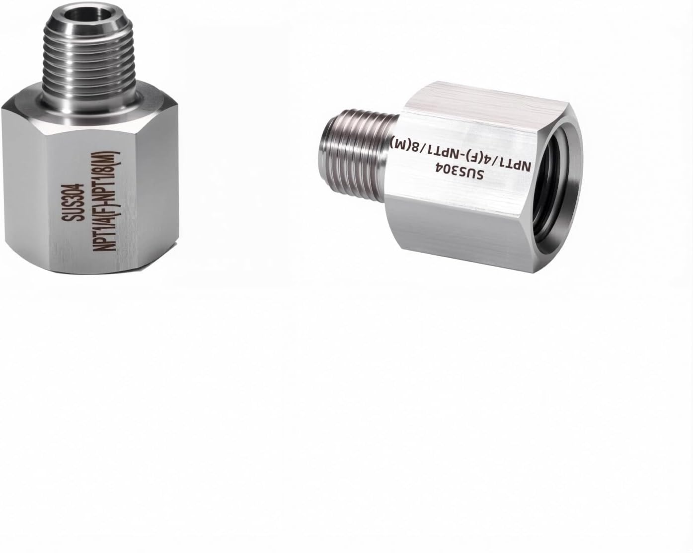 2 pieces Npt1/4 Female to Npt1/8 Male Reducer,1/8-1/4Water pipe Adapter, Fabricate of 304 Stainless Steel