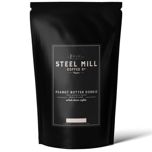 Steel Mill Coffee Co. - Peanut Butter Cookie Flavored Coffee - Ground - Regular - Medium Roast - 100% Arabica Beans - Vegan - Gluten-Free - Sugar-Free - 2lb Bag