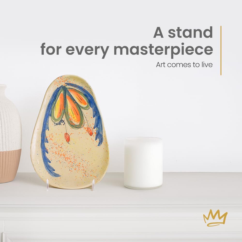 KINGDOM SOLUTIONS MADE IN USA 2-Pack Adjustable Acrylic Easels - Plate Stand - Sturdy Book Stand for Art, Pictures, Plates, Frames - Unique on the Market