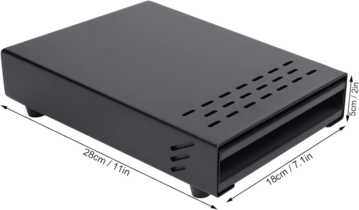 Coffee Knock Box, Stainless Steel Drawer Type Coffee Grind Container Coffee Knock Box Espresso Knocker Drawer Non Slip with Rubber Knock Stick for Cafes Home Kitchens Office (Black)