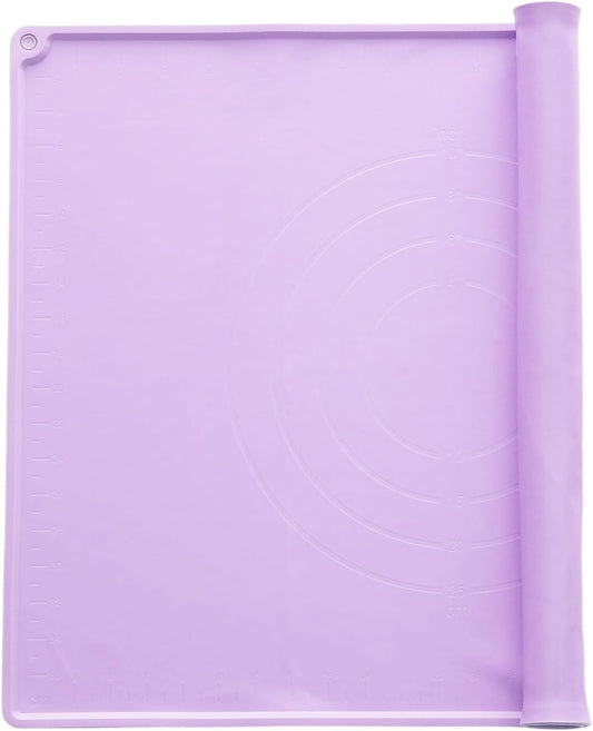 uxcell Silicone Pastry Mat, 19.7" x 15.8" Silicone Baking Mat with Measurements, Non-Stick Dough Rolling Mat for Making Pastry Cookies Bread Pizza Purple