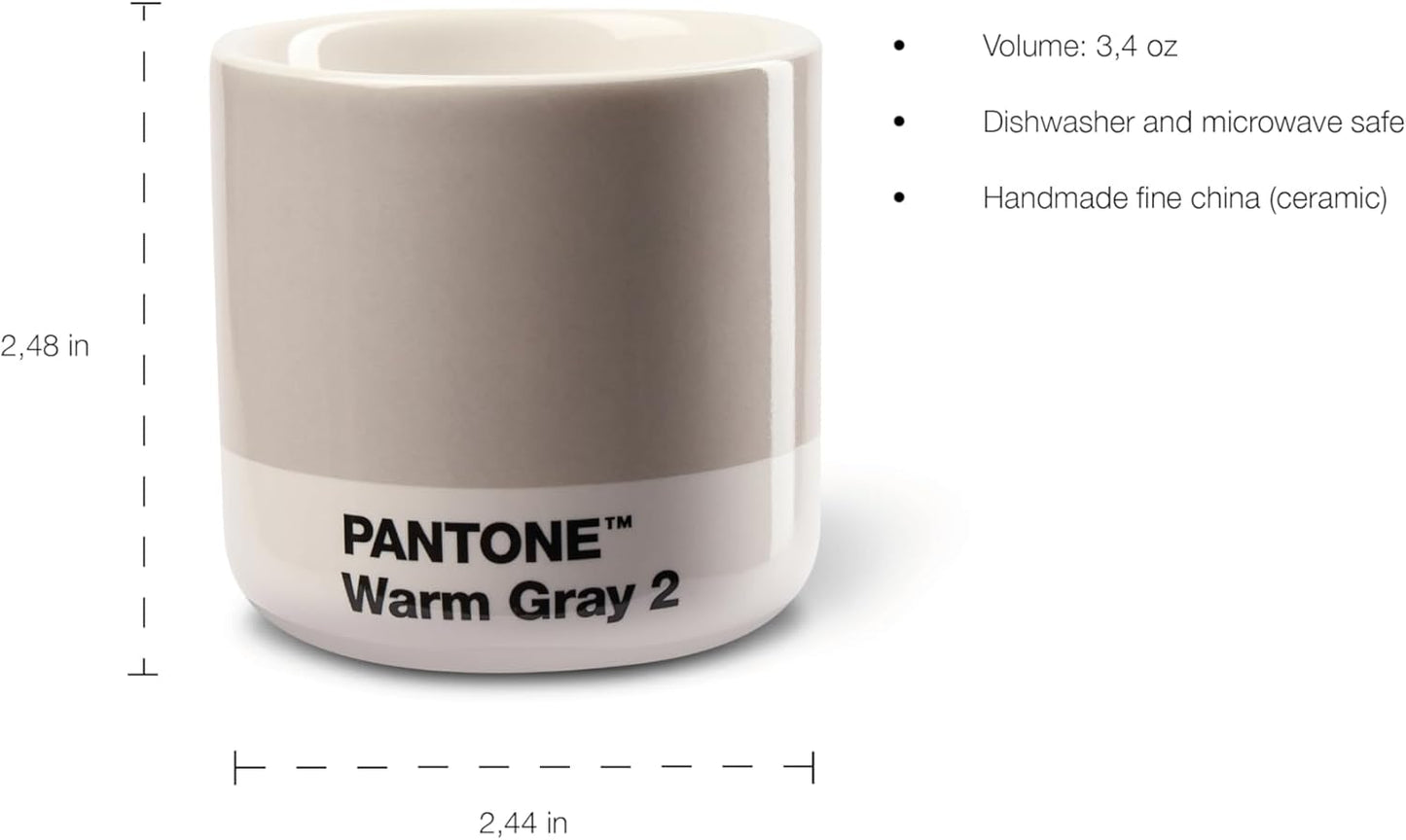 Copenhagen Design Pantone Macchiato Cup - Coffee, Latte, Macchiato Mug - 3.34oz/100ml, Cool Grey 9