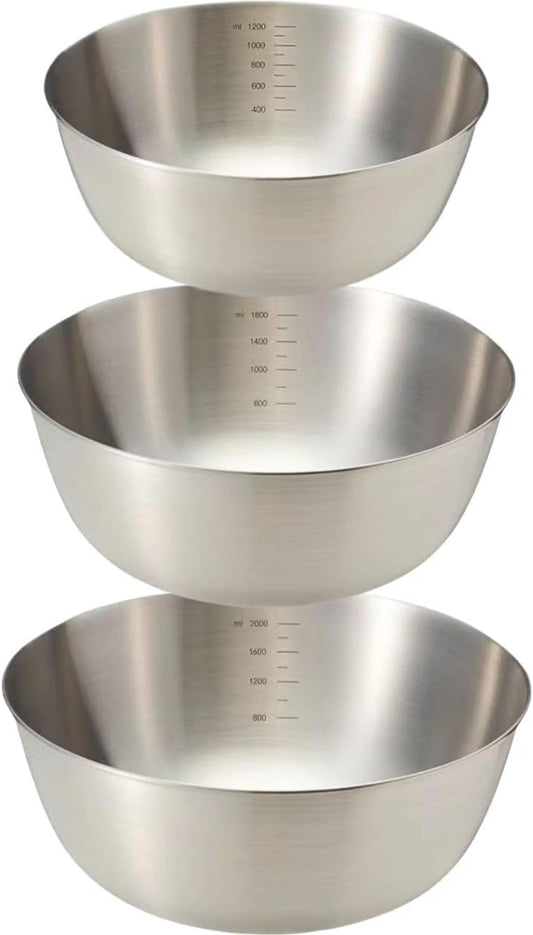 MANHONGYU Stainless Steel Mixing Bowls-3 Packs Thicker Stainless Steel Mixing Bowls Set- Nesting Bowls for Space Saving Storage, Great for Cooking, Baking, Prepping