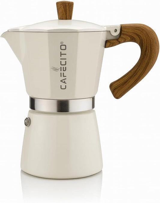 CAFECITO Moka Pot Stovetop Espresso Maker – Greca Coffee Maker, 6 Cup Crema Edition | Classic Espresso Coffee Percolator | Cafetera