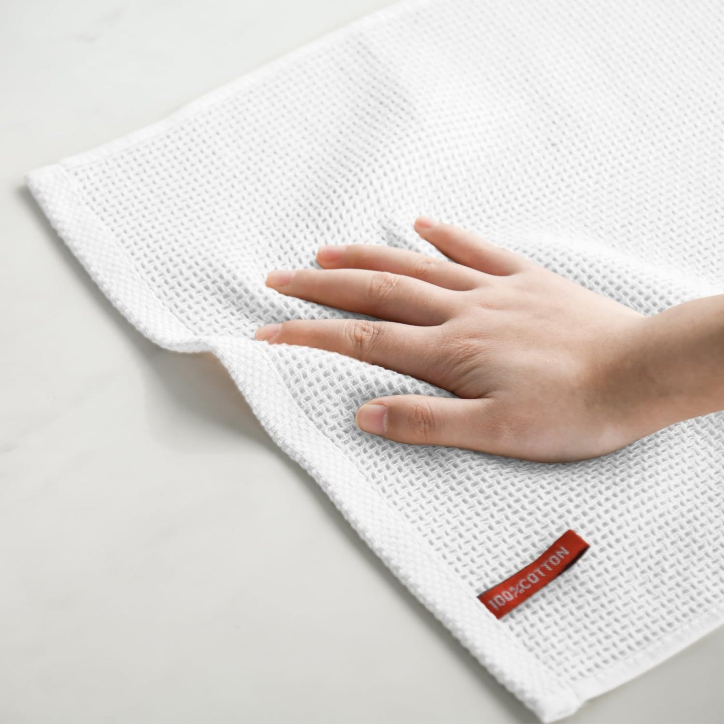 Artoid Mode 100% Cotton White Waffle Weave Kitchen Dish Cloths, 13x28 Inch Ultra Soft Absorbent Quick Drying Kitchen Dish Towels Set of 4