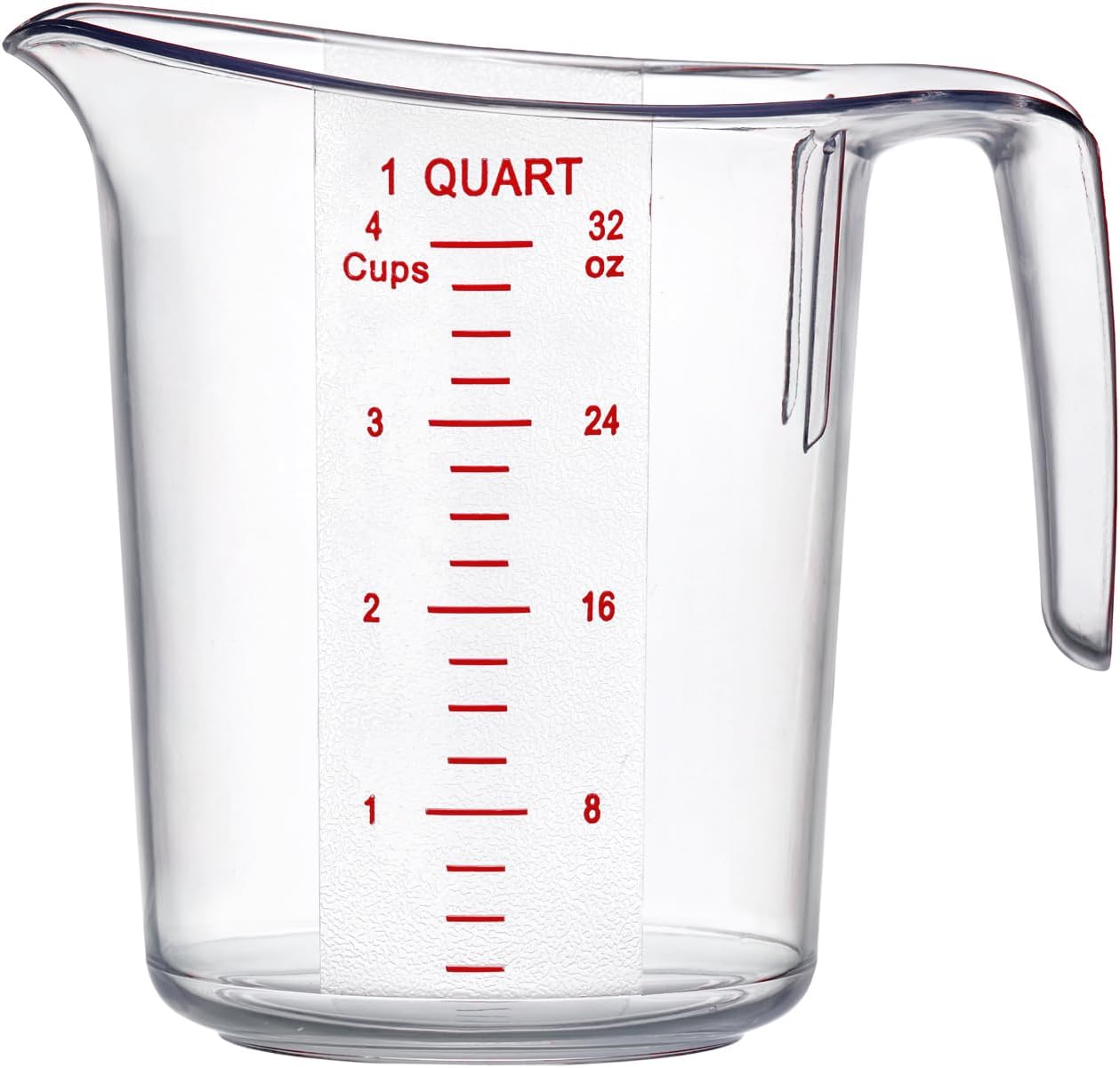 Amazing Abby - Melissa - 32-Ounce Plastic Measuring Pitcher (1-Pack), 4-Cup (1-Quart) Food-Grade Measuring Jug, Unbreakable, Stackable, Dishwasher-Safe, Great for Oil, Vinegar, Flour, and More