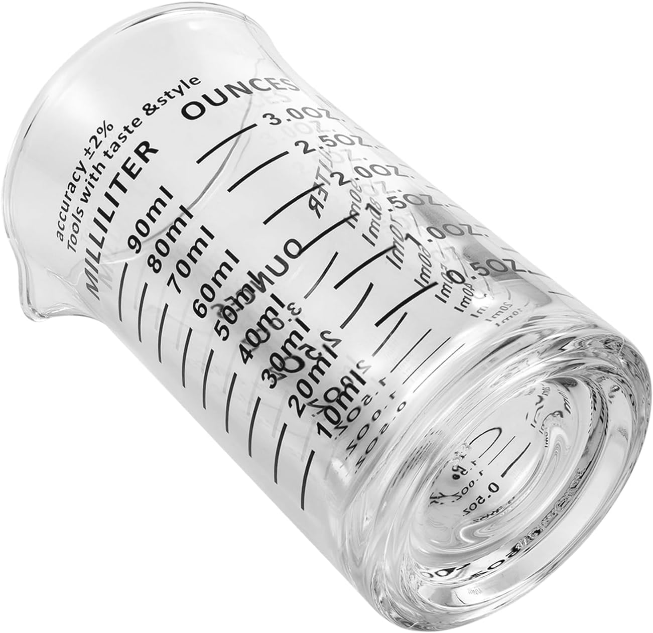 Ackers 3oz/90ml Glass Measuring Cup – Shot Glass with Double Scale-Ounce,Ml Markings for Kitchen & Bar(Black Line)