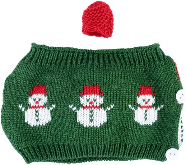 Tea Cozy Suitable for a 600ml,20oz Tea Pot,Teapot Warmer -100% Acrylic Fibers Filling,Two Piece (Green Snow Man)