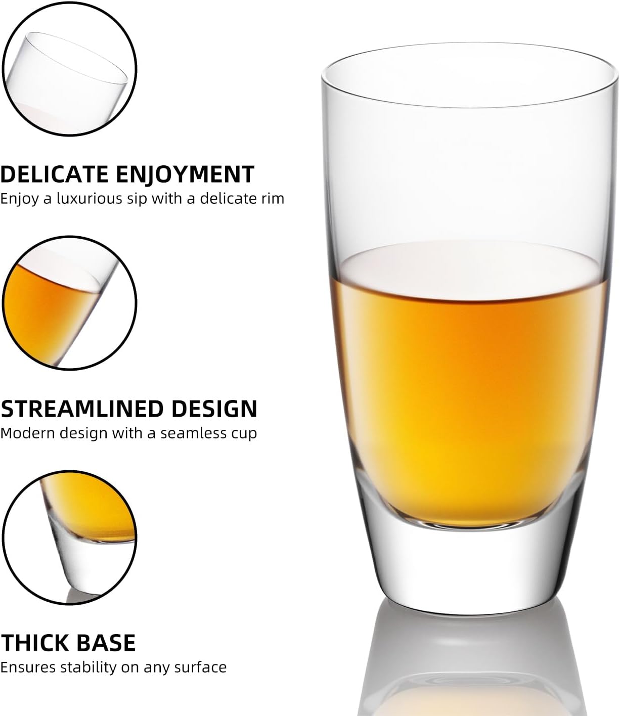KAMMAK Shot Glasses Set of 2, 60ml/2oz Clear Espresso Shot Glass with Heavy Base for Bar Restaurants Home, Small Whiskey Shot Glass for Vodka, Whiskey, Tequila, Spirits & Liquors