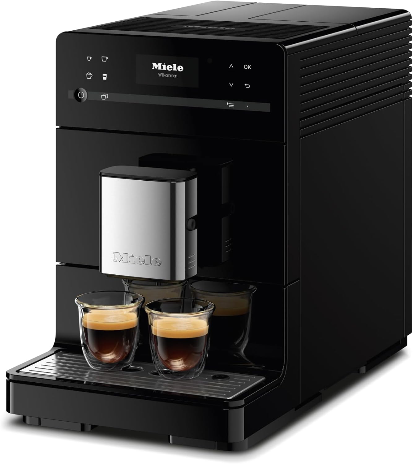 Miele CM 5310 Silence Automatic Coffee Maker - With OneTouch for Two, AromaticSystem, coffee pot, cleaning programs and more, in Obsidian Black